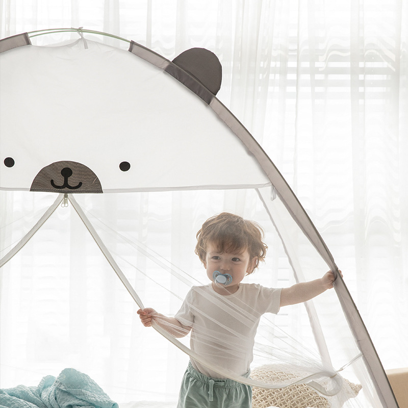 Pop-Up-Moskitonetz, süßes Bären-Babybett mit Netz, einfach einzurichten