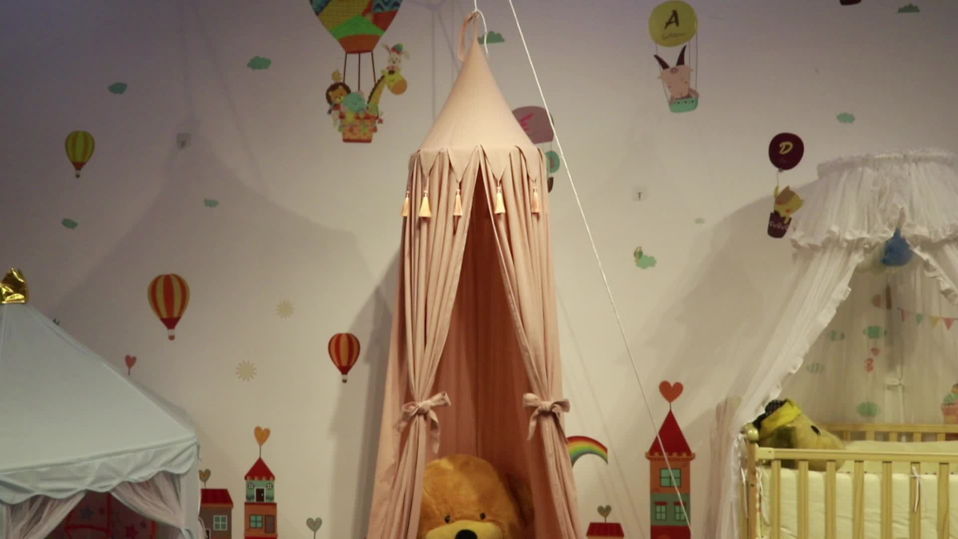 Großhandel Kuppel Kinder Moskitonetze Baumwolle Vorhang Baldachin für Kinder
