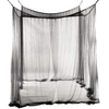 Moskitonetz, Betthimmel mit 4 Eckpfosten, schnelle und einfache Installation für Kingsize-Betten, großer Queen-Size-Bettvorhang (schwarz)