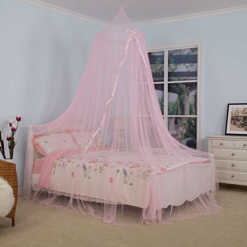 Das beliebteste Moskitonetz mit lila Spire Bow Ribbon Streamer Dekoration Betthimmel Mädchen Raumdekoration Baby Moskitonetz