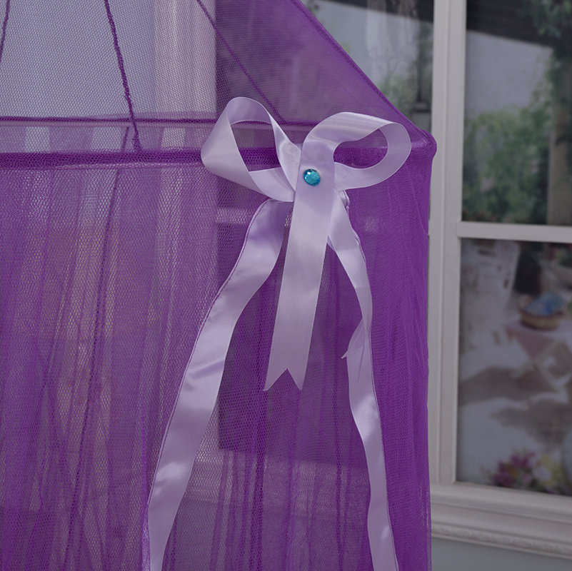 2020 Pretty Purple Elegant Silk Decoration Hängendes Moskitonetz