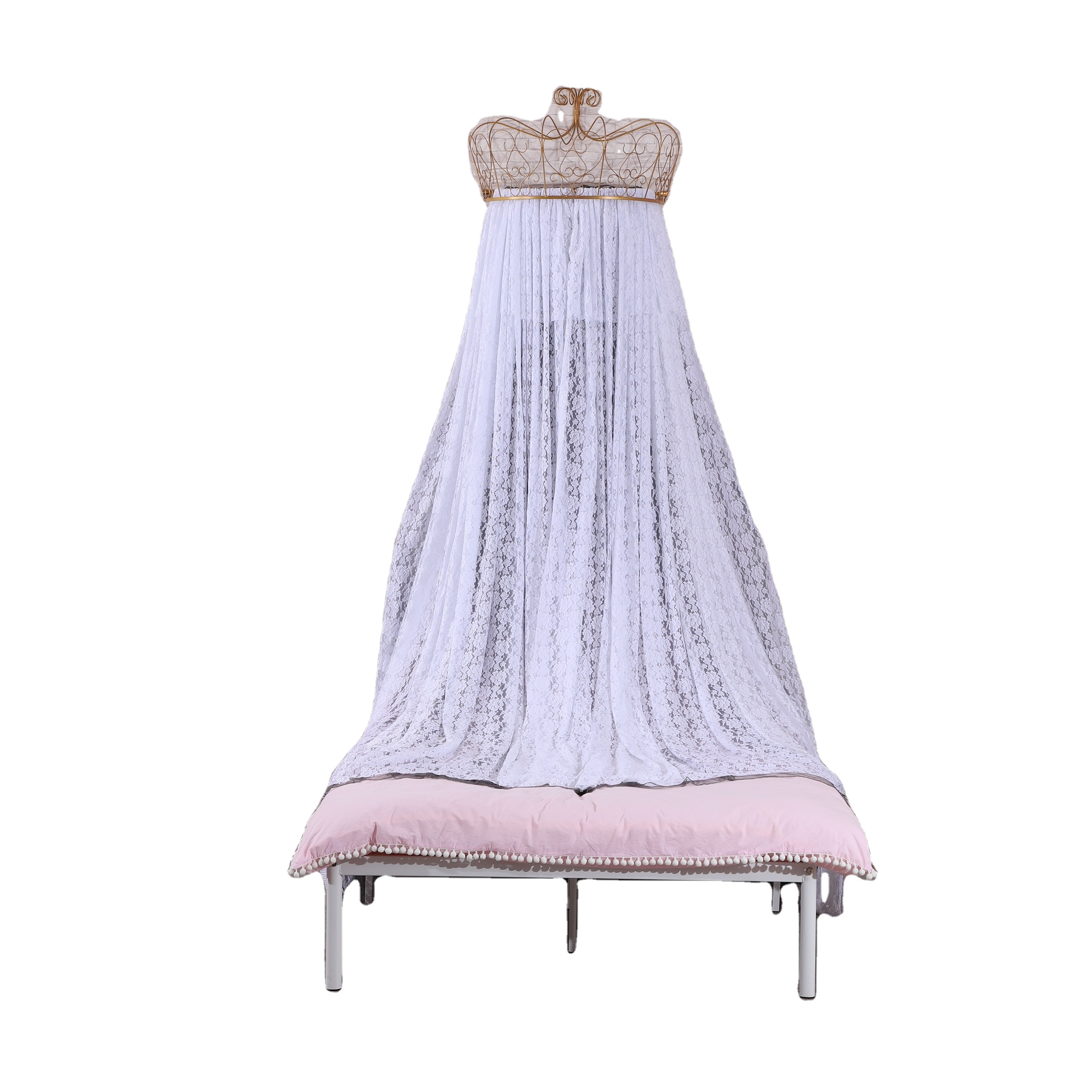 Neueste Design Princess Crown Top Moskitonetze Spitze Bett Vorhänge