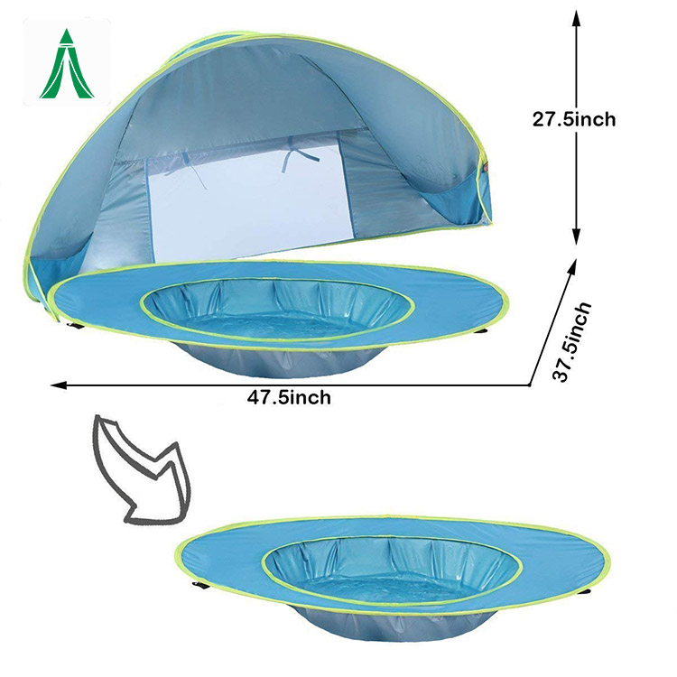 UV-beständiges 1-2 Kinder Strandzelt Outdoor Auto Pop Up Zelt