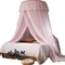 Luxus rosa Spitze Led Lichter King Queen Size Dome Bett Vordächer Prinzessin Schlafzimmer hängende Moskitonetze