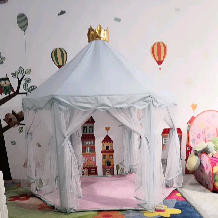 Prinzessin Zelt Bonus Sternlichter Mädchen Großes Sechseck Spielhaus Kinder Schloss Spielzelt für Kinder