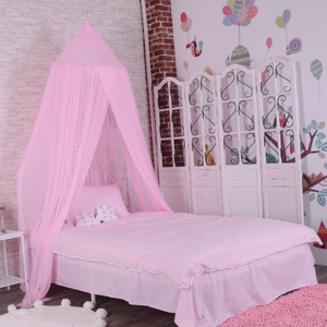 Zartrosa, hängendes Betthimmel-Versteckzelt für Kinderzimmer, Kinderzimmer, Dekoration, leicht transparente Vorhänge