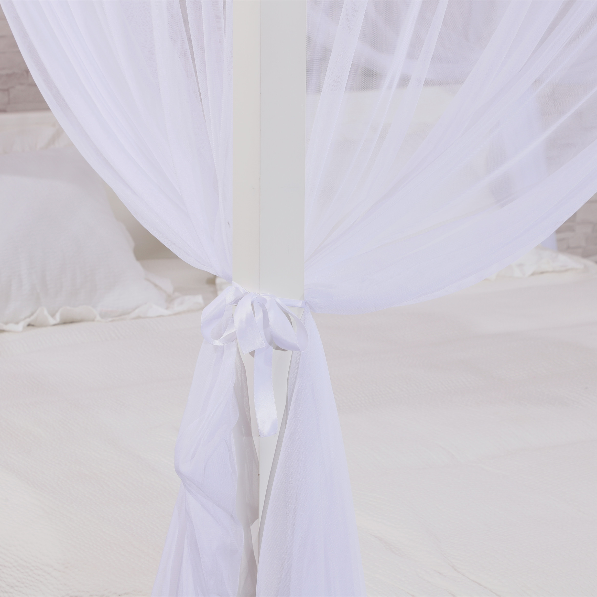 Gute Qualität weiße Blume Spitze Rechteck King Size Hotel Schlafzimmer Moskito Bett Netze für Doppelbett