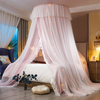 Luxus-Rosa-Spitze-LED-Leuchten, König, Queen-Size, Kuppelbett, Baldachin, Prinzessin, Schlafzimmer, hängende Moskitonetze