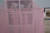 Moskitonetze aus 100 % Polyester mit Bändern, rosa, runder Baldachin