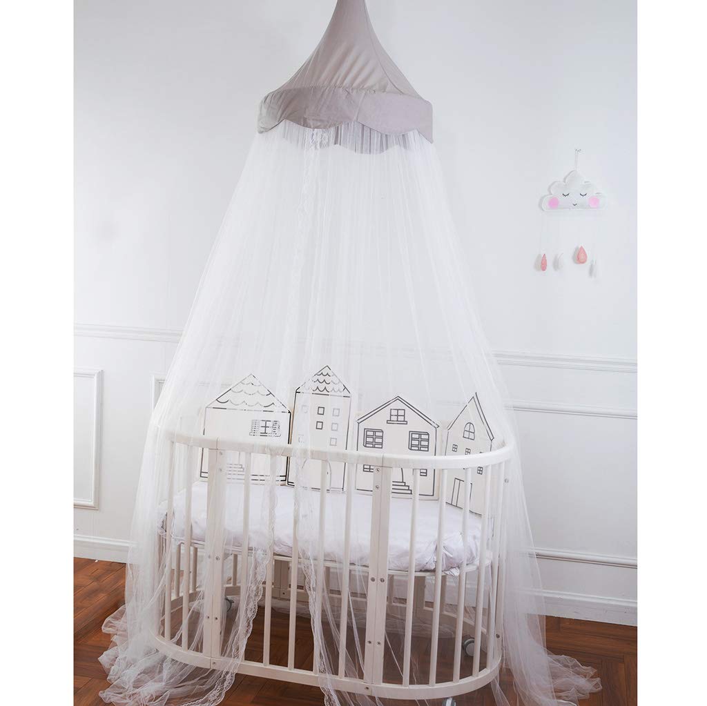 Princess Hanging Bed Canopy Baby Crib Net Lace Round Dome Moskitonetz