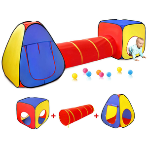 Geschenk für Jungen und Mädchen, zusammenklappbares Kinderspielzelt, Spielzeugspiele, Kleinkinder, Kinderspielhaus, 3-in-1-Spielzelt-Set